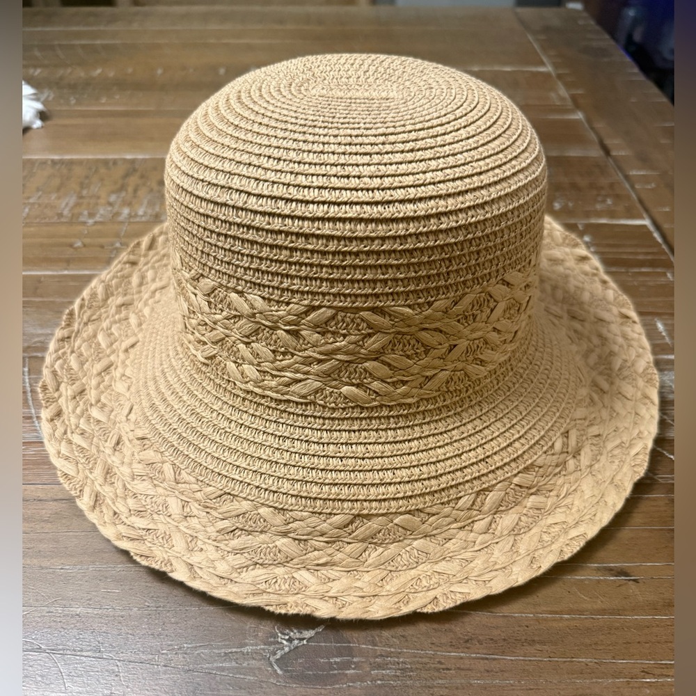 Aqua Tan Braided Sun Hat